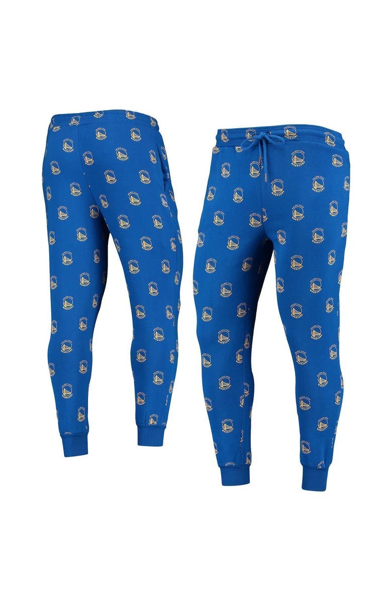 THE WILD COLLECTIVE Royal Golden State Warriors Allover Logo Jogger Pants, Main, color, Royal