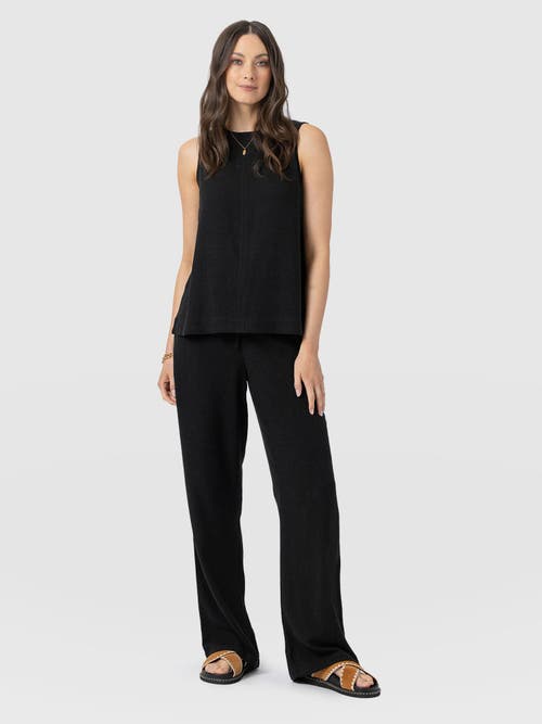 Saint + Sofia Corinne Linen Pant In Black
