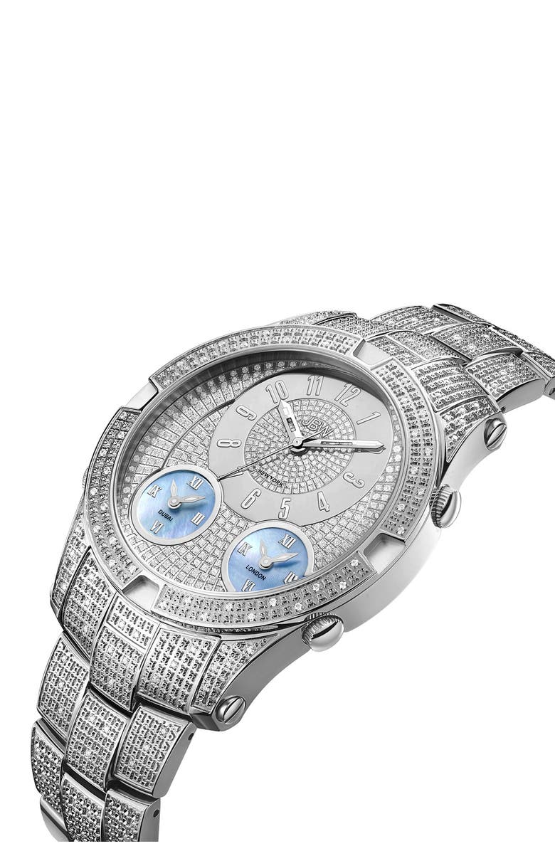 JBW Jet Setter III Diamond Bracelet Watch, 46mm, Alternate, color, 