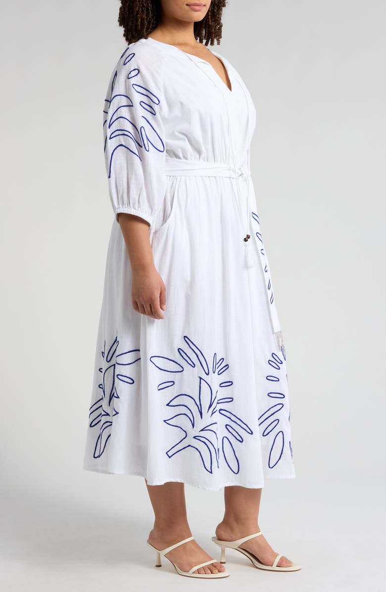CIEBON Eliza Embroidered A-Line Dress, Alternate, color, White