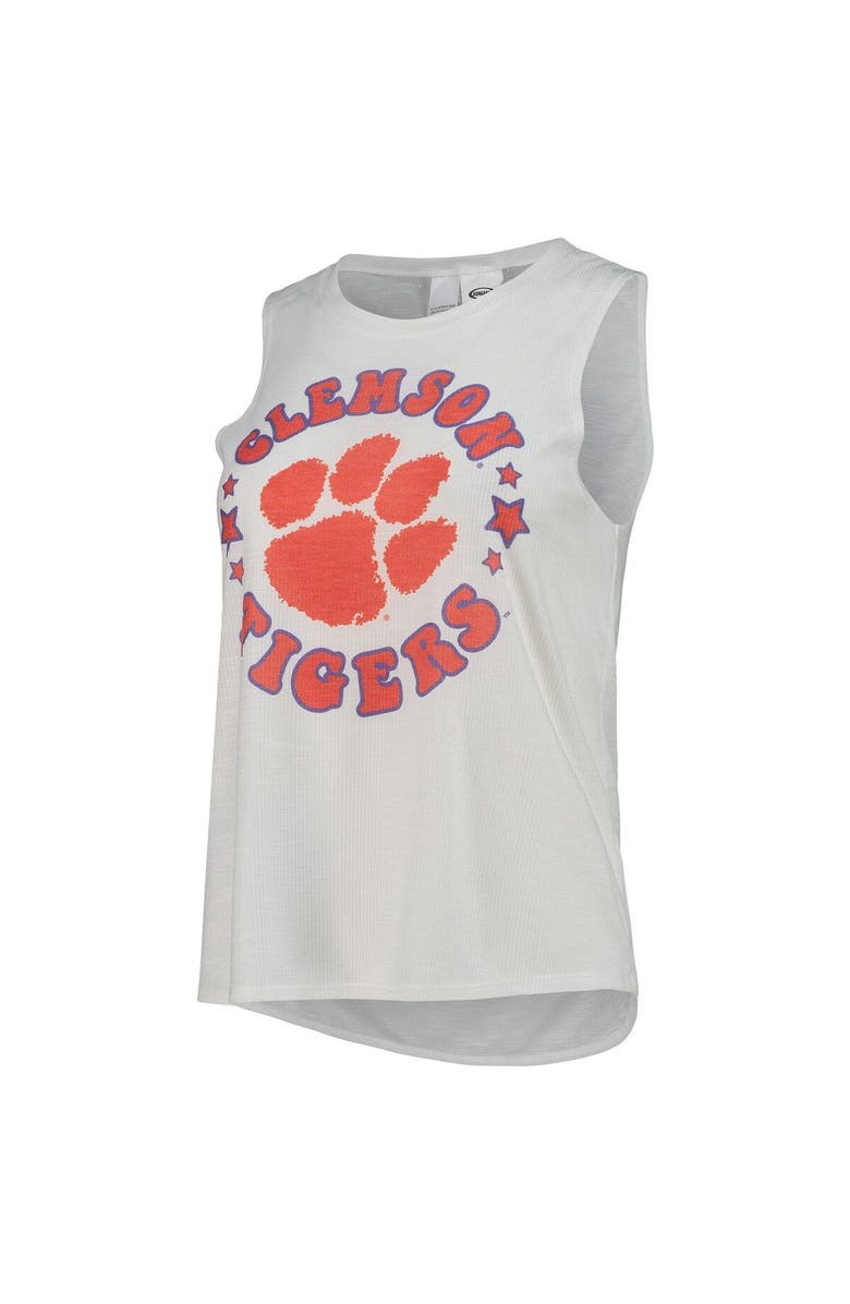 CONCEPTS SPORT Women's Concepts Sport Purple/White Clemson Tigers Ultimate Flannel Tank Top & Shorts Sleep Set, Alternate, color,