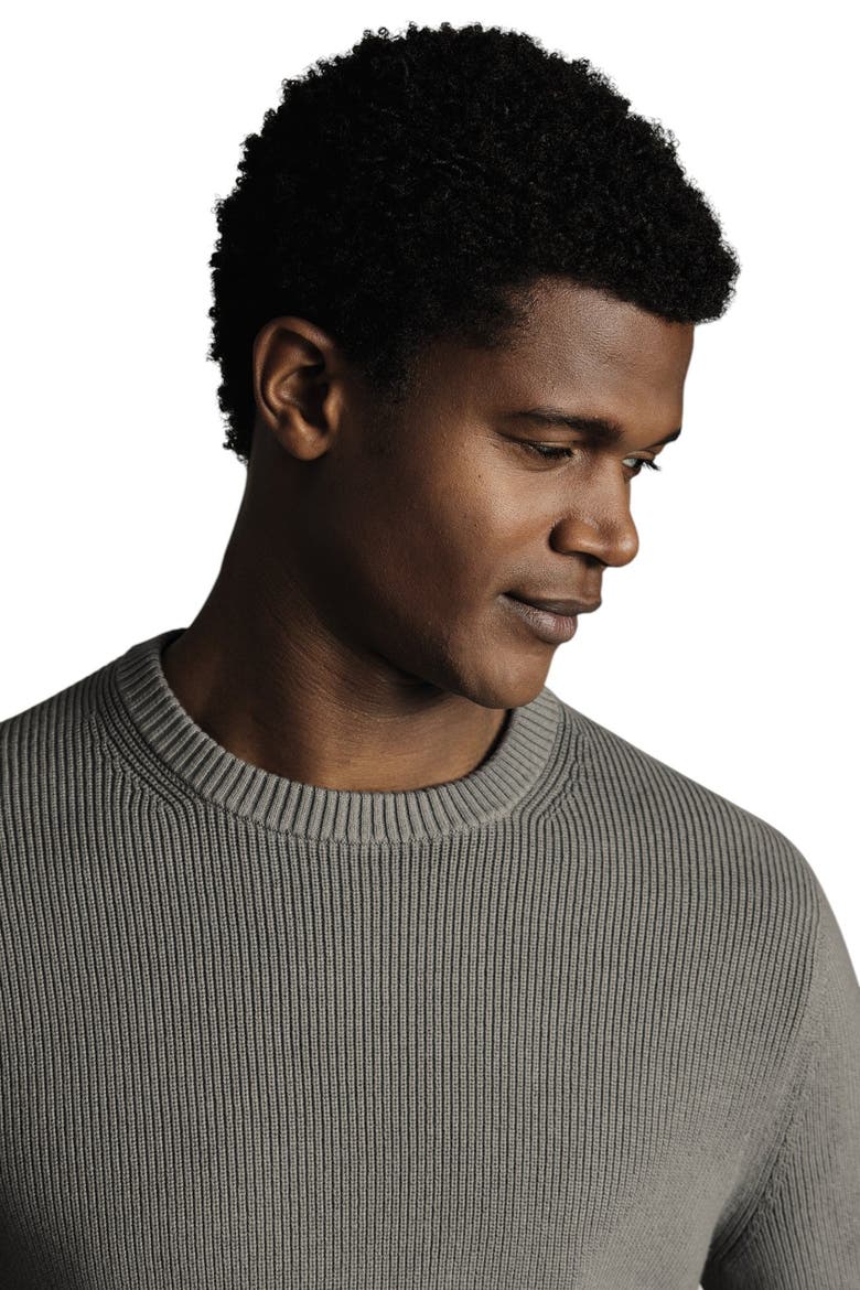 Cotton Rib Crew Neck Sweater, Alternate, color, Grey