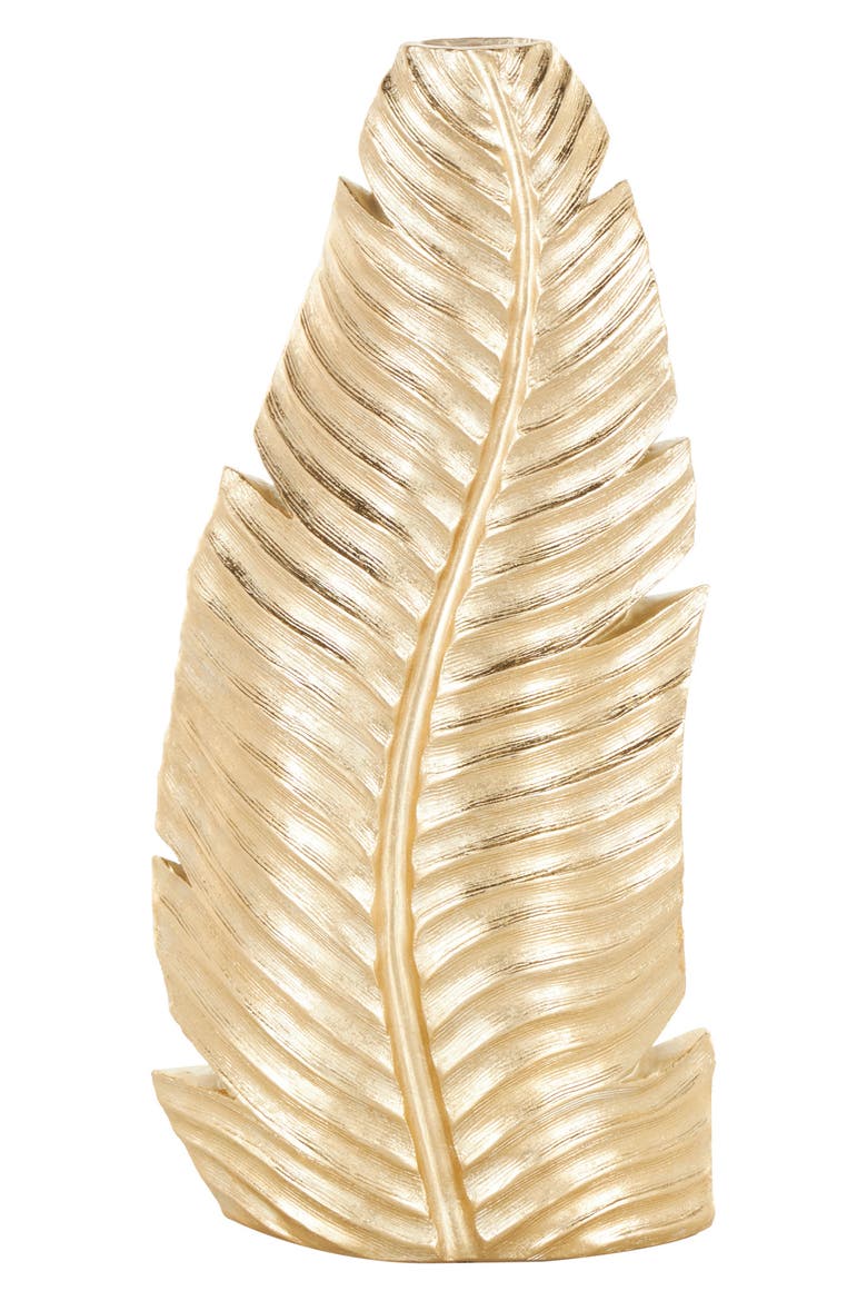 Golden Leaf Vase, Main, color, GOLD
