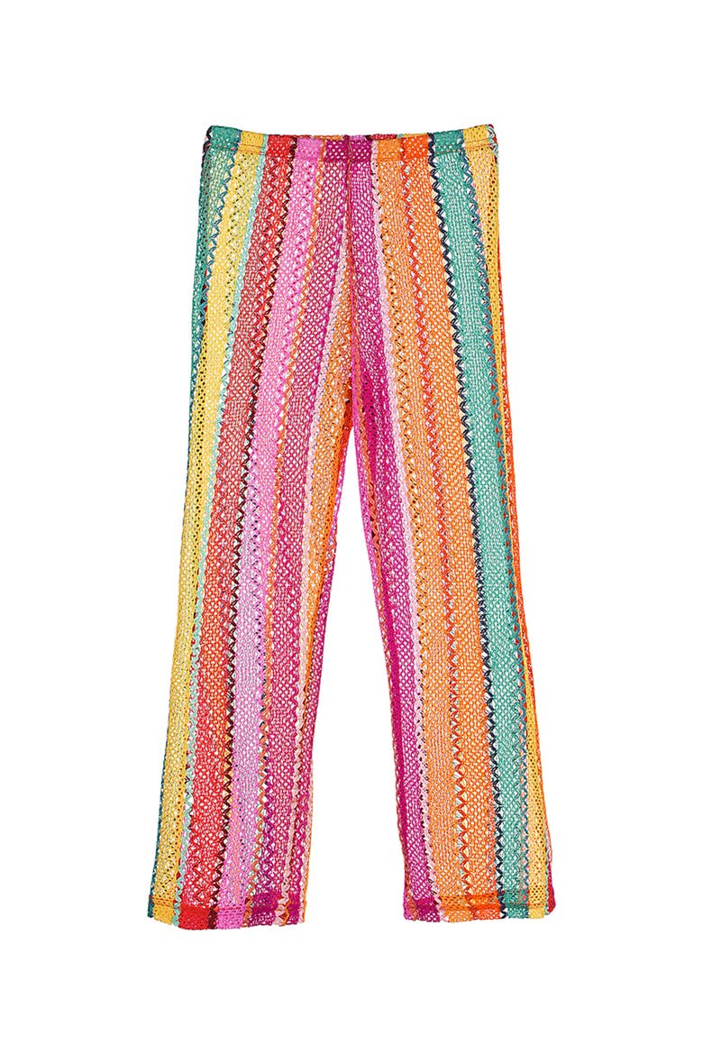 Multicolor Striped Mesh Beach Trousers, Main, color, Multicolor