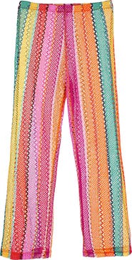 NESSI BYRD Multicolor Striped Mesh Beach Trousers