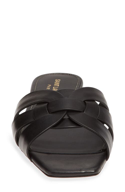 Saint Laurent Tribute Nu Pieds Slide Sandal In Black
