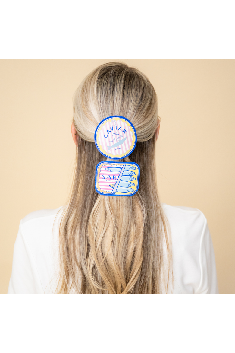 Le Dinner Vegan Leather Hair Accessories, Alternate, color, Sardine Can