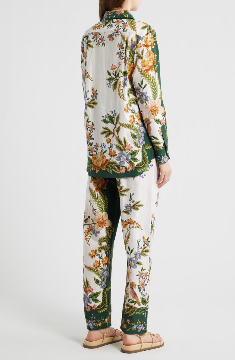 FARM Rio Sand Nature Linen Blend Button-Up Shirt, Alternate, color, Nature Sand