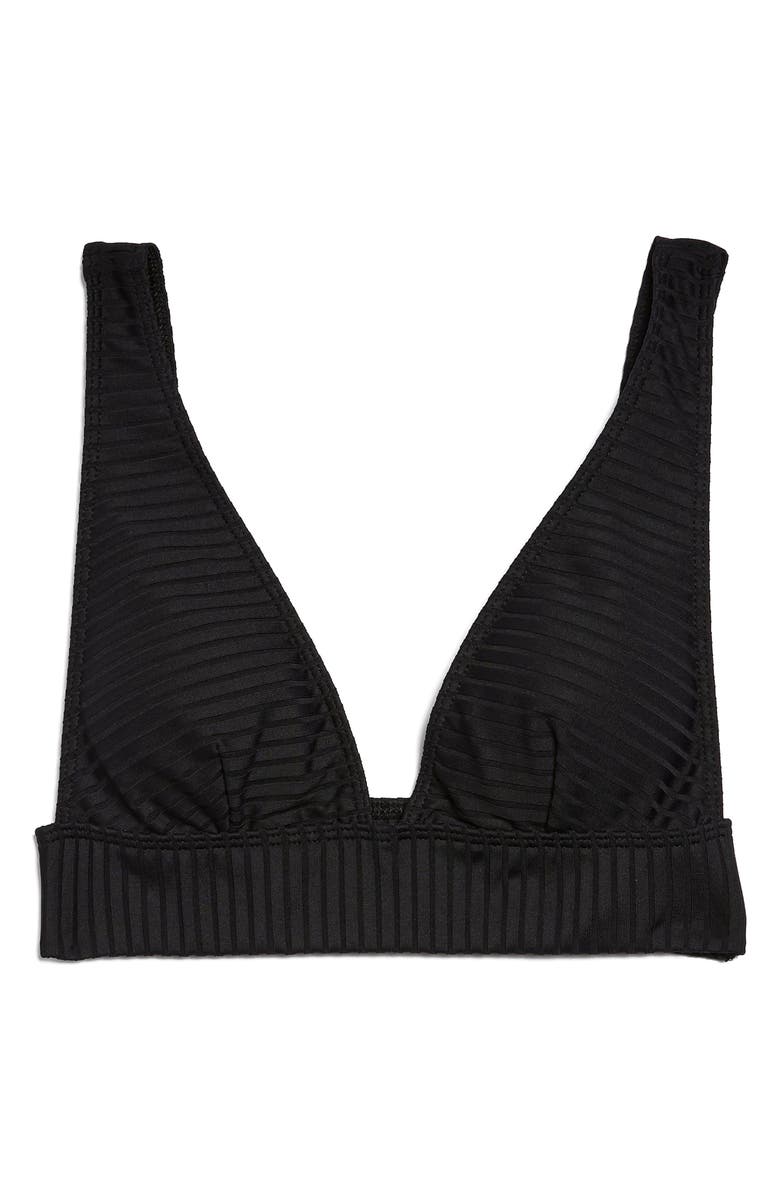 Topshop Wide Ribbed Triangle Bikini Top, Alternate, color, 