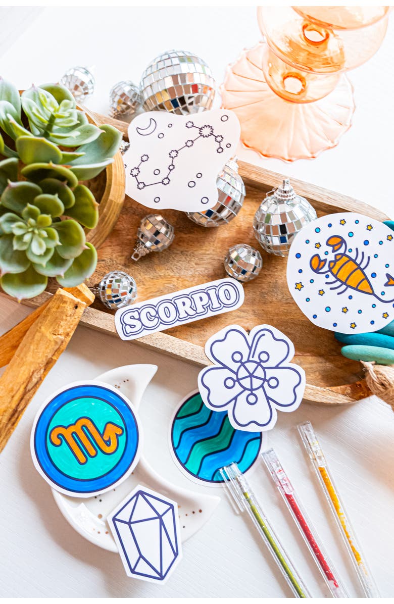 A Brighter Year Color The Cosmos Adult Creative Activity Mini Bundle, Alternate, color, Scorpio