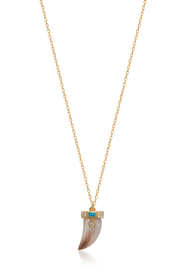 Accent Horn Pendant Necklace, Main, color, GOLD
