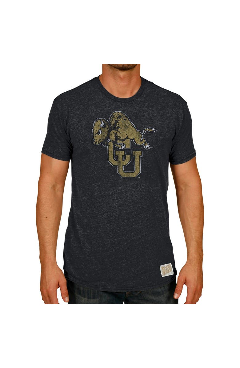 Retro Brand Men's Original Retro Brand Black Colorado Buffaloes Vintage Tri-Blend Logo T-Shirt, Main, color, Heather Black