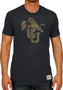 Retro Brand Men's Original Retro Brand Black Colorado Buffaloes Vintage Tri-Blend Logo T-Shirt