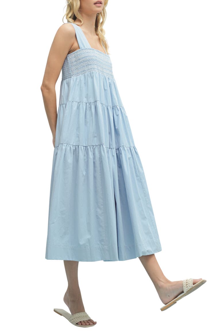 Tiered Maxi Dress, Alternate, color, CLOUD/ WHITE