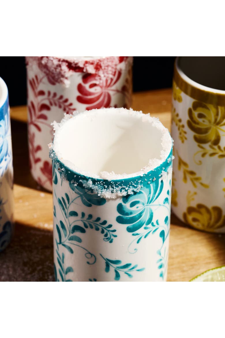 Azulejo Floral Ceramic Shot Glasses - Set of 4, Alternate, color, Multicolor