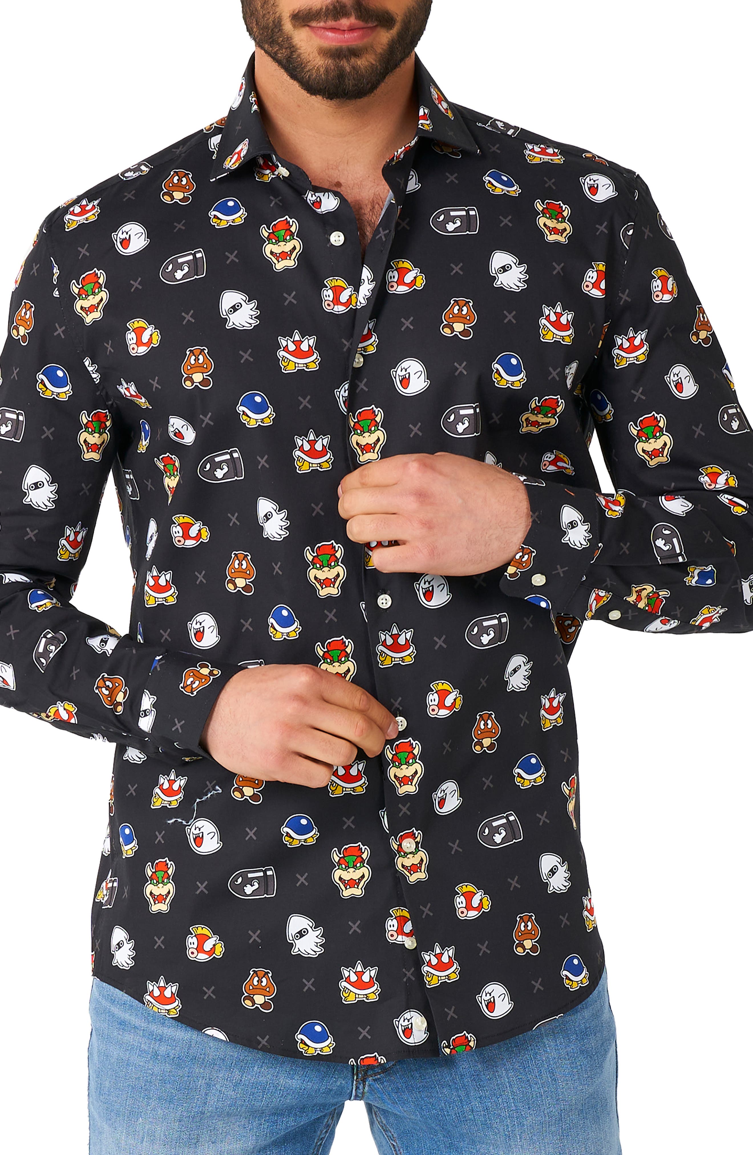OppoSuits Super Mario Bad Guys Trim Fit Button-Up Shirt