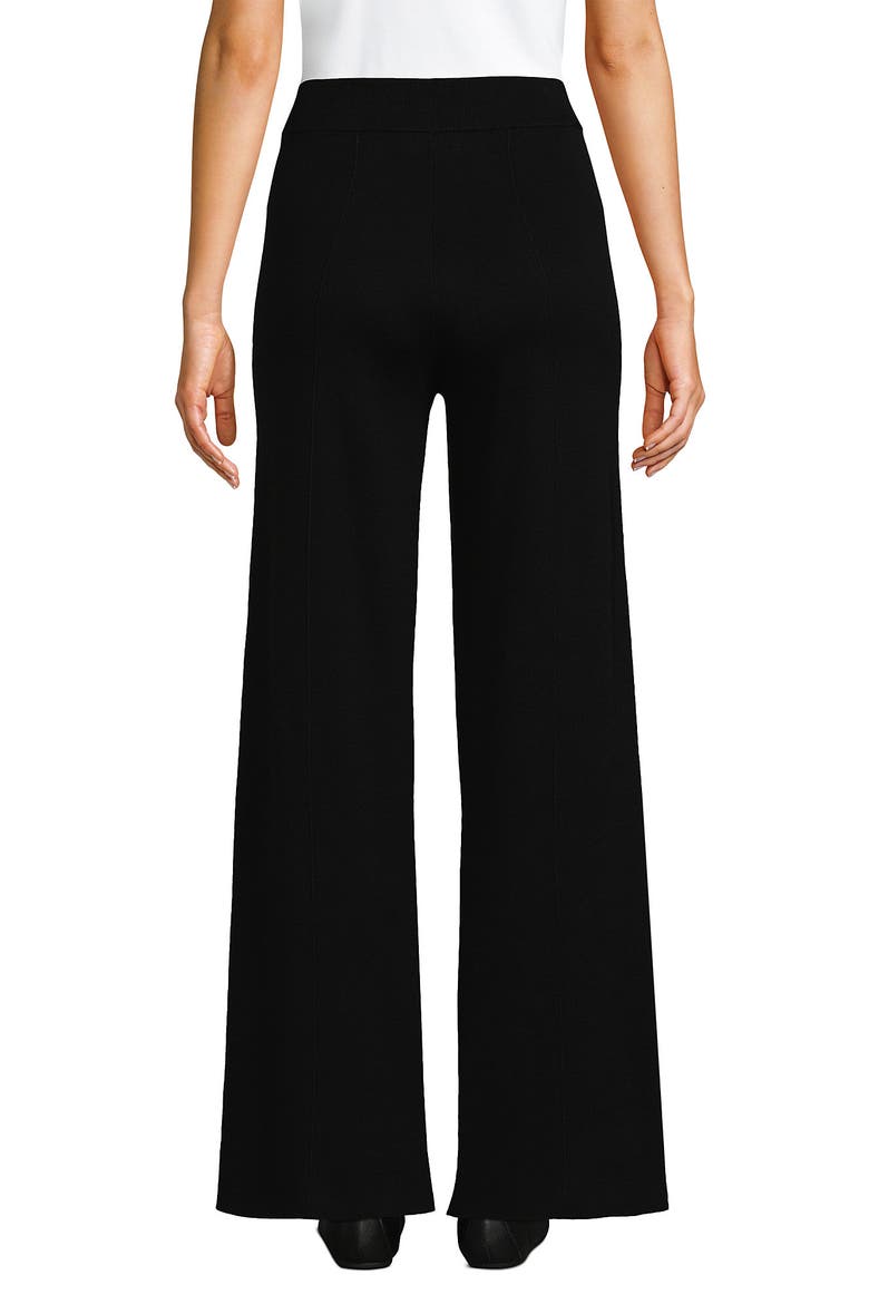 Fine Gauge Cotton Sweater Pants, Alternate, color, Black