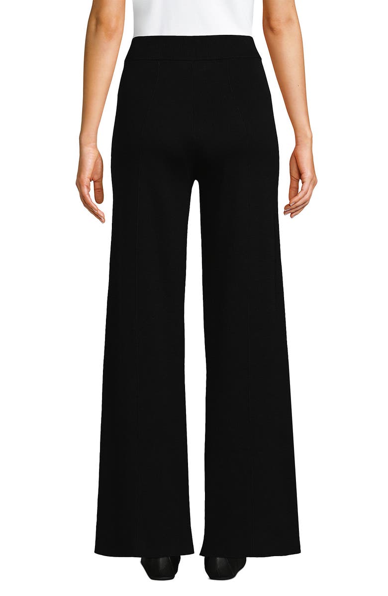 Lands' End Fine Gauge Cotton Sweater Pants, Alternate, color, Black