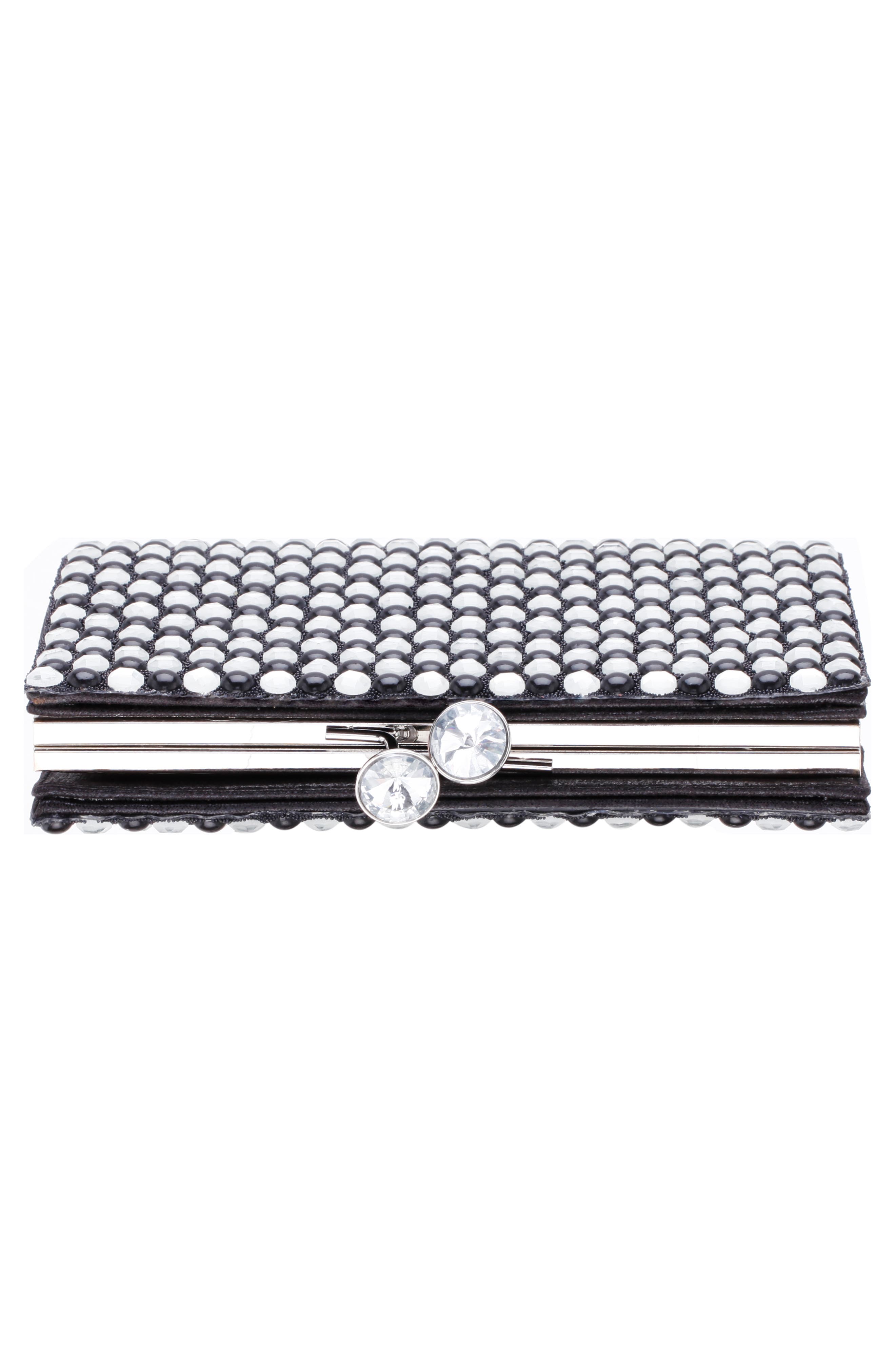 Nina Crystal Frame Clutch, Alternate, color, 
