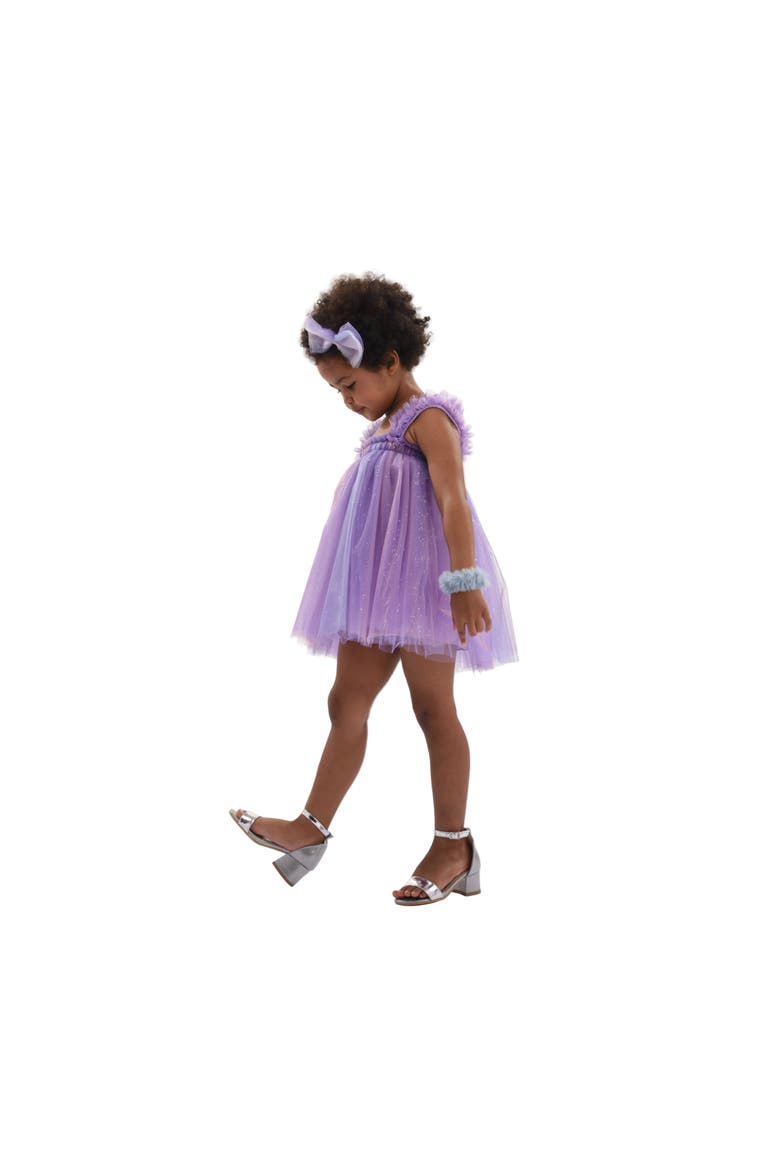 Serenya Glitter Tulle Dress, Alternate, color, Purple