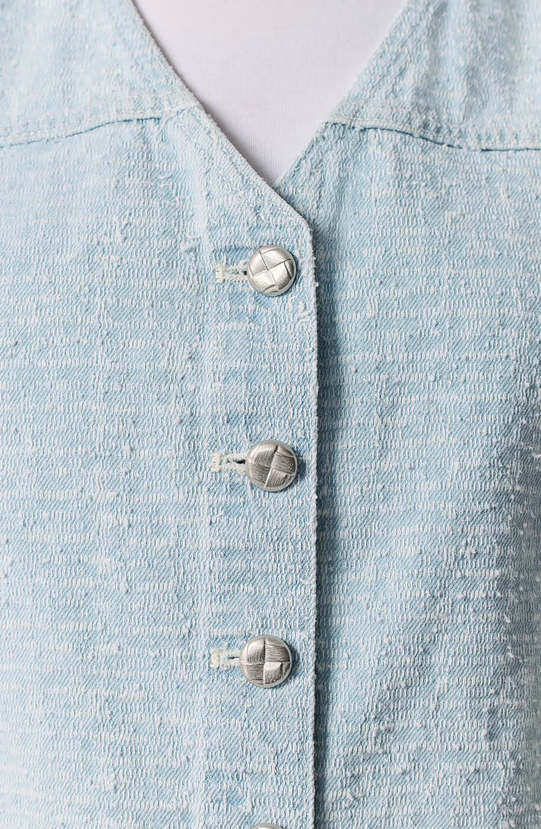 rag & bone Juliana Cotton Tweed Vest, Alternate, color, Sky Blue Tweed