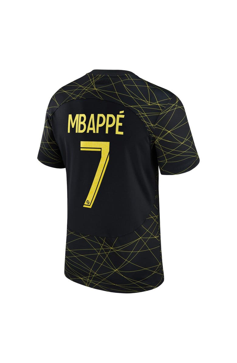 Nike Men's Jordan Brand Kylian Mbappé Black Paris Saint-Germain 2022/23 Fourth Breathe Stadium Replica Player Jersey, Alternate, color,