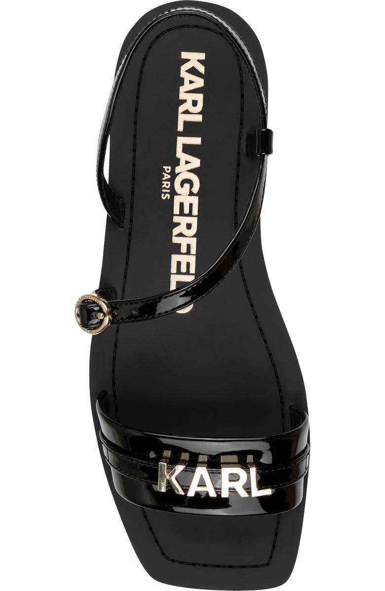 KARL LAGERFELD PARIS Miram Flat Strappy Sandal, Alternate, color, Black