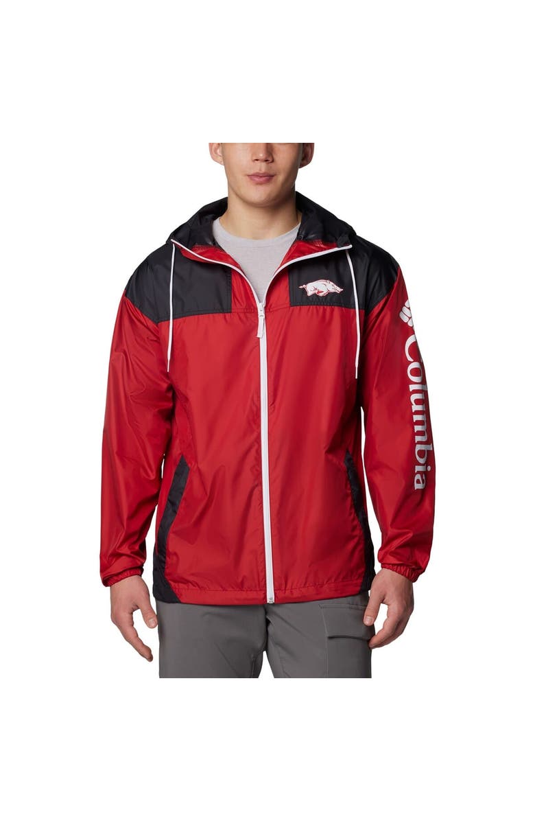 Columbia Men's Columbia Cardinal Arkansas Razorbacks Flash Challenger II Omni-Shade Full-Zip Hoodie Windbreaker Jacket, Alternate, color, Cardinal