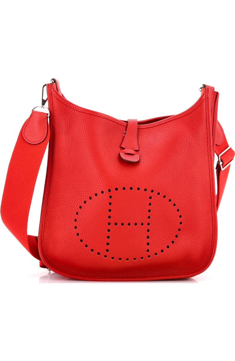 Pre-Owned Hermes Evelyne Bag Gen III Clemence PM, Main, color, Rouge Vif