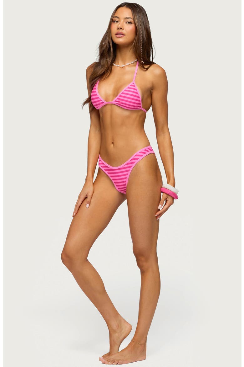 Jayla Stripe Bikini Bottoms, Alternate, color, PINK