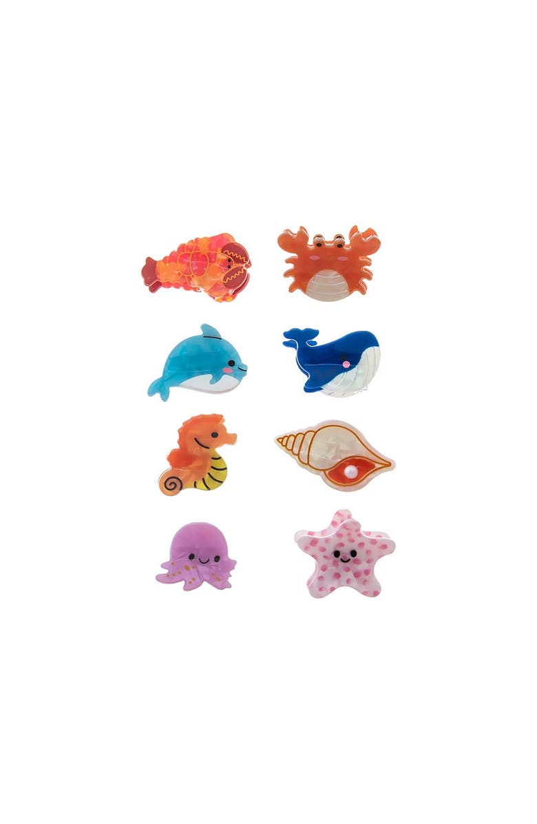 BY ADINA EDEN Under the Sea Mini Claw Clips, Main, color, Multi Color