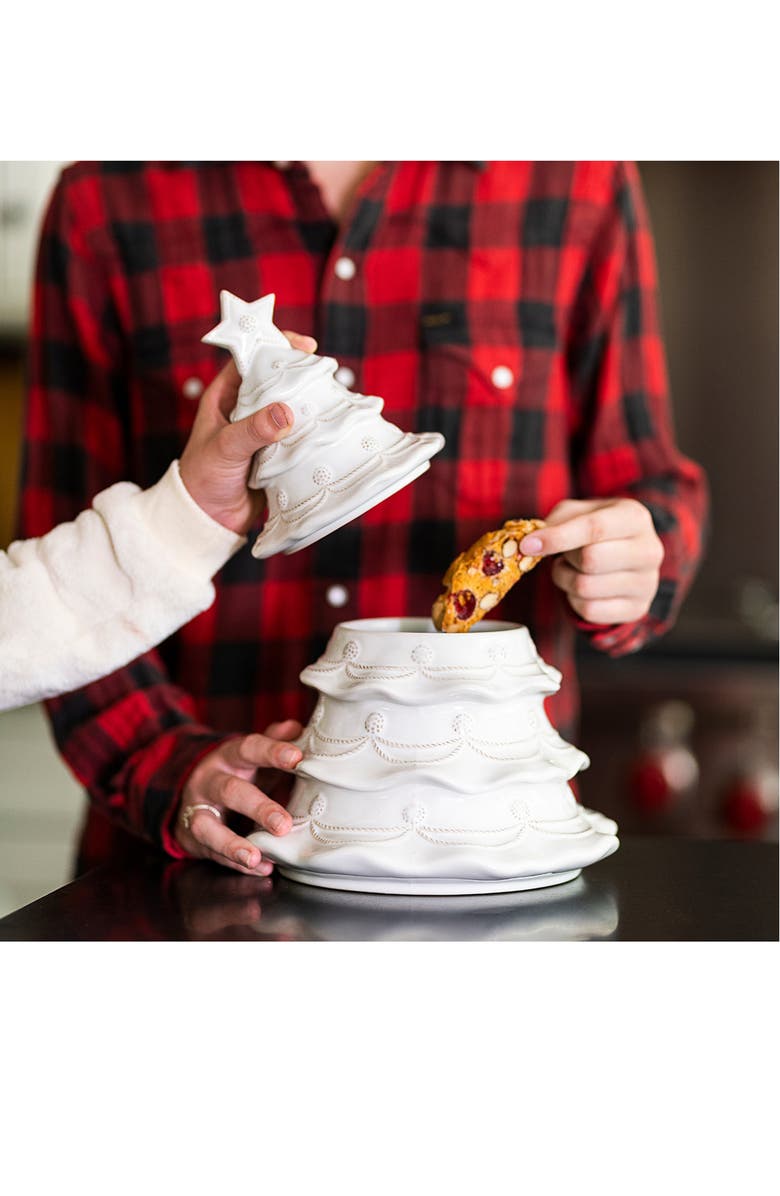 Juliska Berry & Thread Whitewash Christmas Tree Cookie Jar, Alternate, color, Whitewash