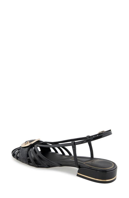 Kenneth Cole Farrah Slingback Sandal In Black Patent