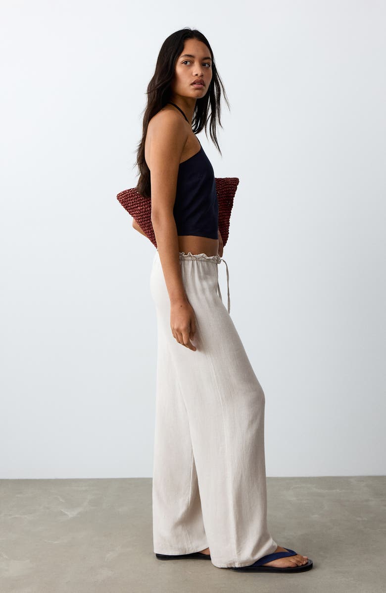 MANGO TEEN High Waist Wide Leg Pants, Alternate, color, Grey