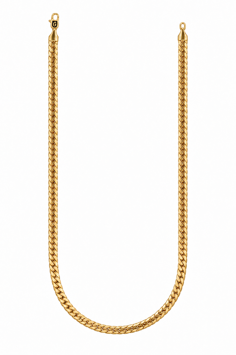 18k Gold 5mm Flat Cuban Necklace