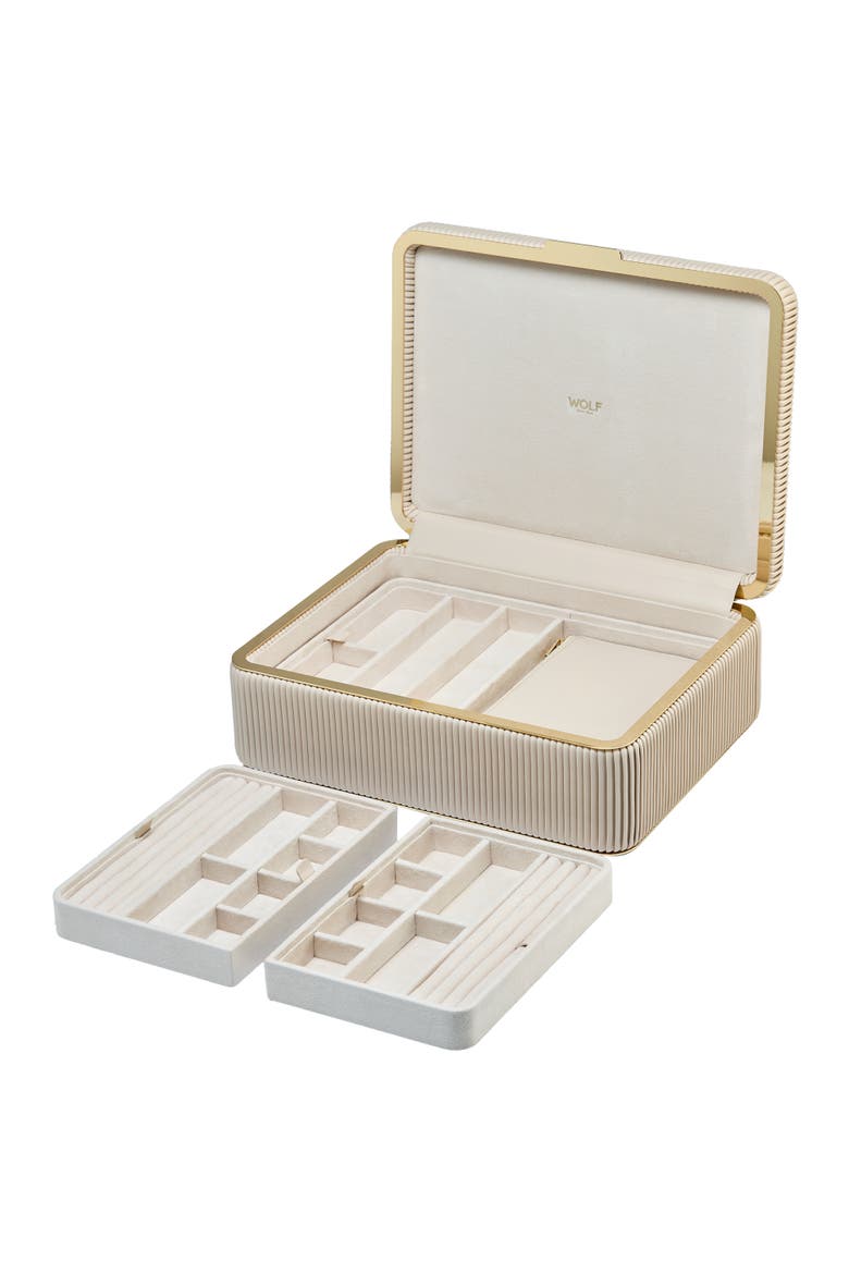 Bella Large Jewelry Box, Alternate, color, Bone
