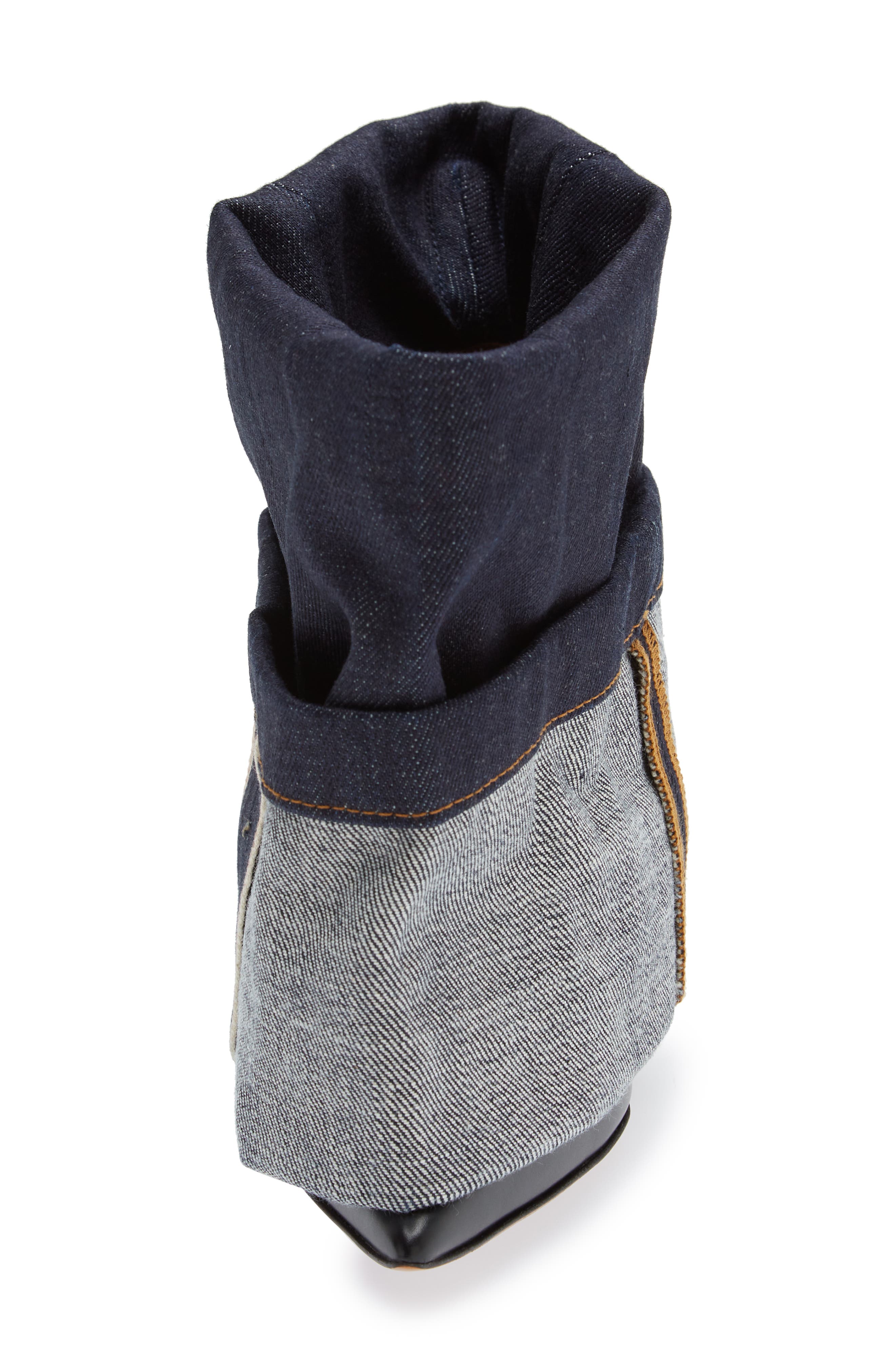 Loewe Denim Cuff Pointed Toe Bootie, Alternate, color, 