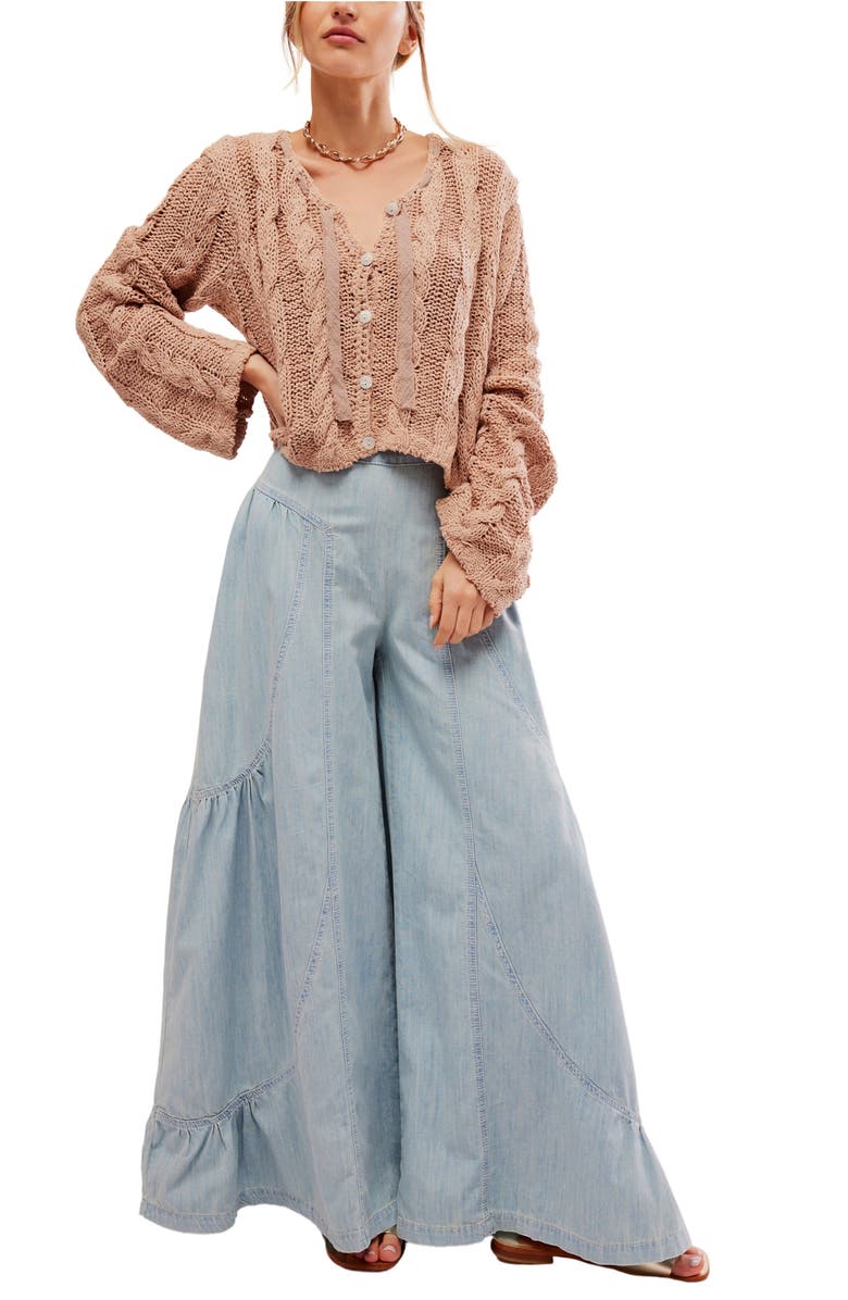 Free People Robyn Cotton Blend Crop Cardigan, Alternate, color, 