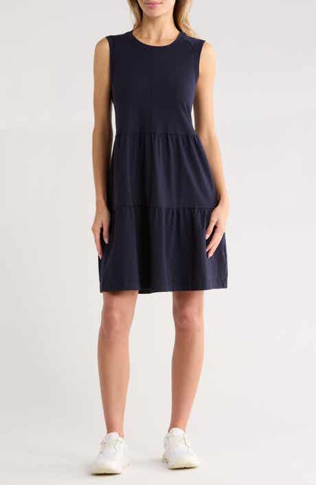 DKNY Crewneck Tiered Dress
