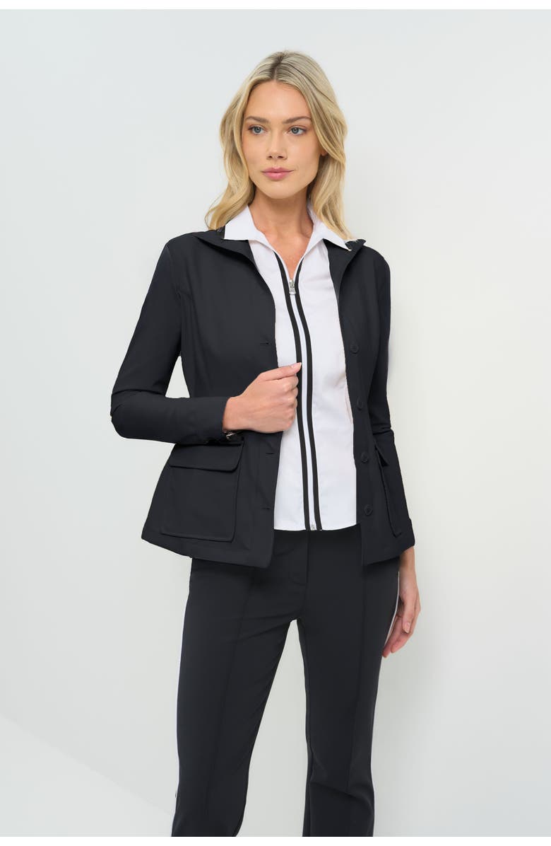 Anatomie Reign Performance Twill Button Front Jacket, Alternate, color, Black