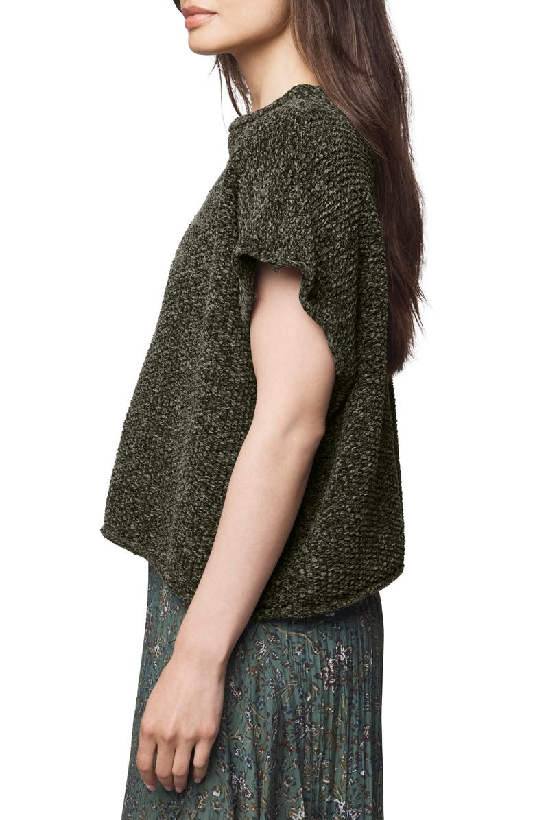Splendid Andrea Funnel Neck Short Sleeve Sweater, Alternate, color, Green Spruce