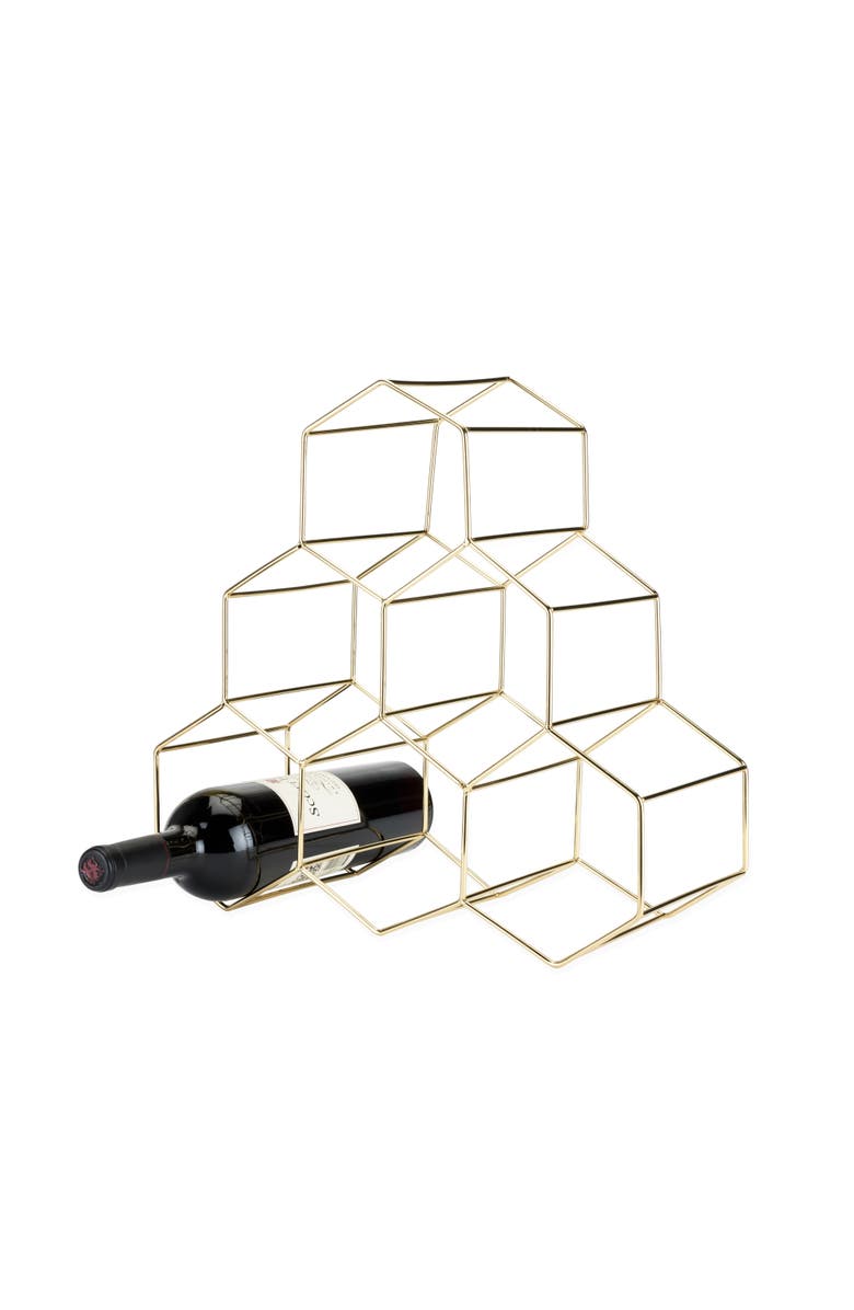 Viski Geo Countertop 6-Bottle Wine Rack, Alternate, color, Gold