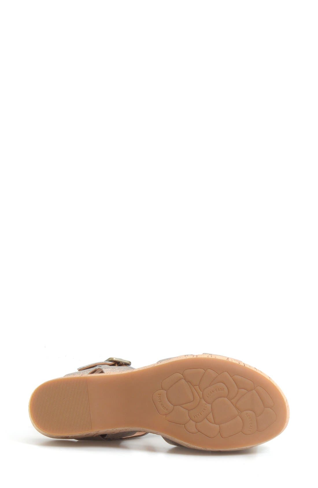 'Myrna 2.0' Cork Wedge Sandal, Alternate, color, SOFT GOLD METALLIC