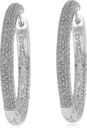 SUZY LEVIAN Pavé Cubic Zirconia Hoop Earrings