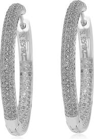 SUZY LEVIAN Pavé Cubic Zirconia Hoop Earrings