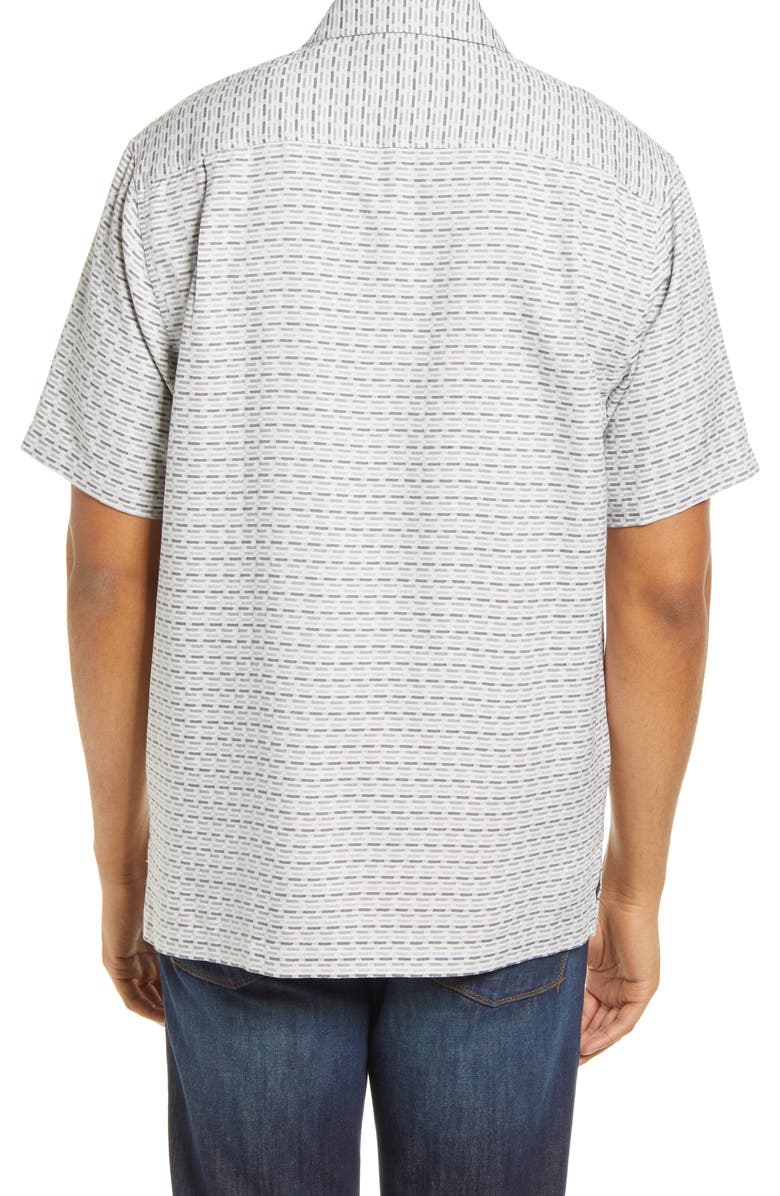 Tommy Bahama Geovanni Geo Classic Fit Silk Camp Shirt, Alternate, color, Bala Shark