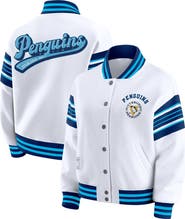 WEAR by Erin Andrews Women's WEAR by Erin Andrews White/Navy Pittsburgh Penguins Full-Snap Fleece Sweatshirt Jacket