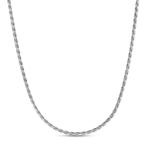 Nero Flat Oval Rope Chain Necklace 925 Silver