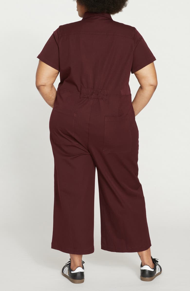 Universal Standard Kate Twill Jumpsuit, Alternate, color, Black Cherry