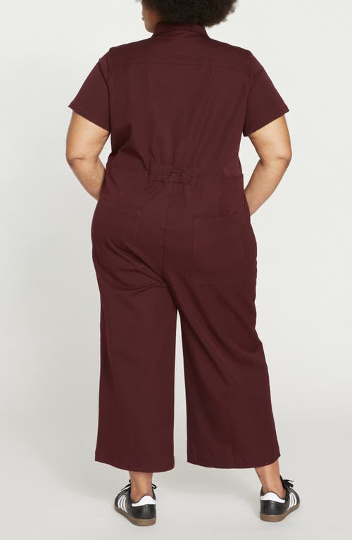 Universal Standard Kate Twill Jumpsuit In Burgundy